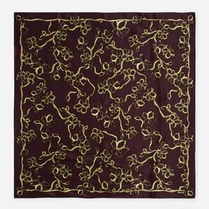 Madewell Medium Silk Bandana Scarf in Black Iris Pattern